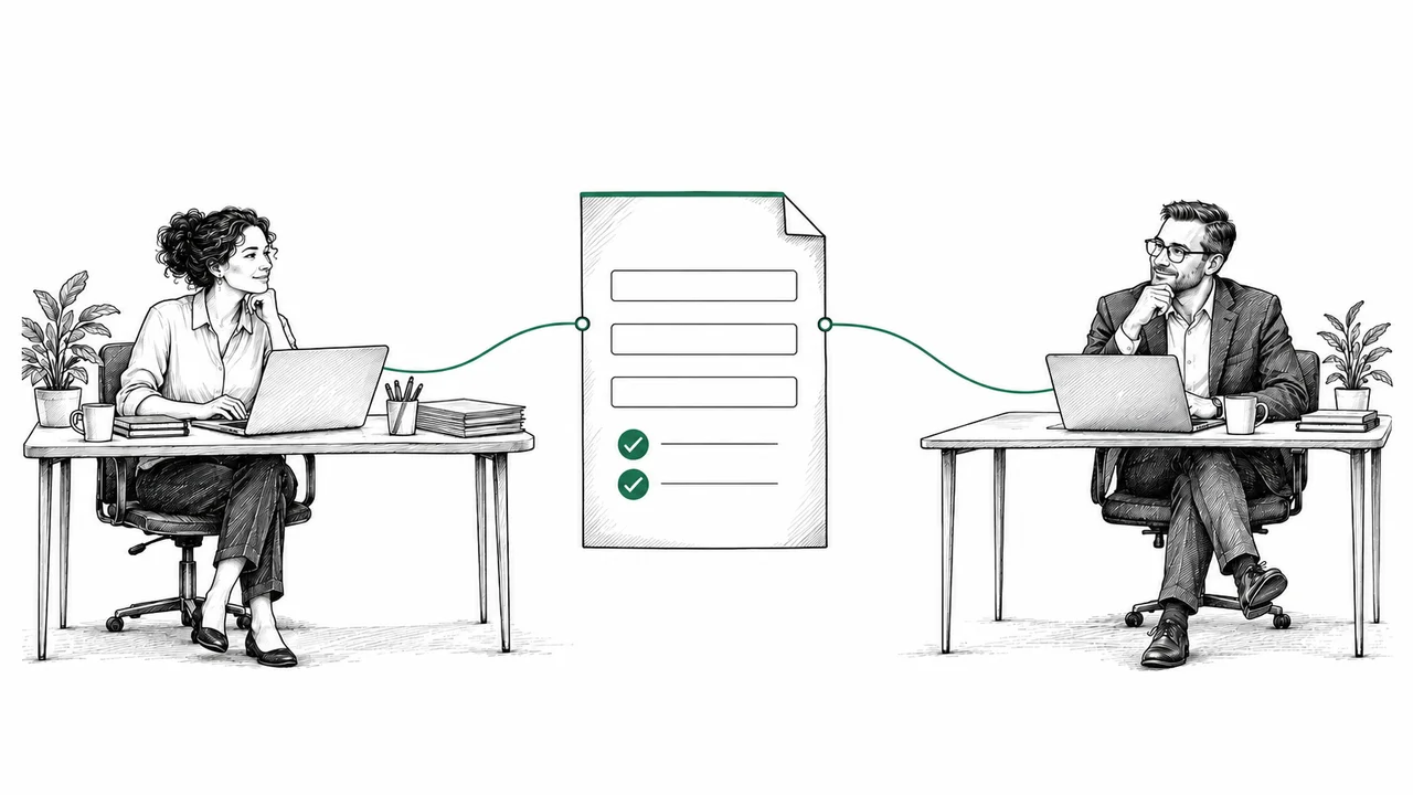 An independent professional and a company connected through a qualification brief.